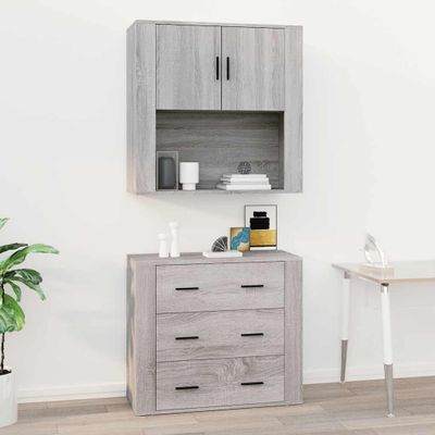 vidaXL Nástenná skrinka sivý dub sonoma 80x33x80 cm spracované drevo