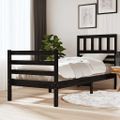 vidaXL Posteľný rám čierny 75x190 cm malé jednolôžko masívne drevo