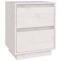 vidaXL Nočné stolíky 2 ks biele 40x35x50 cm masívne borovicové drevo