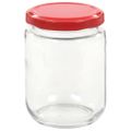 vidaXL Zaváracie poháre s červenými viečkami 96 ks 230 ml sklo