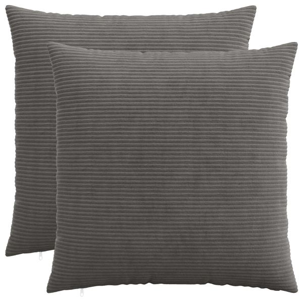 vidaXL Poťah na podložku 2 pcs HEERLEN Tmavosivá 80 x 80 cm manšestr