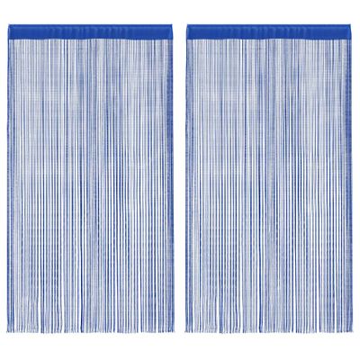 vidaXL Šnúrkový záves, 2 ks, 100x250 cm, modrý