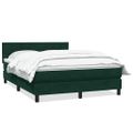 vidaXL Posteľný rám boxsping s matracom tmavozelený 140x220 cm zamat