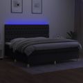 vidaXL Posteľ boxsping s matracom a LED čierna 200x200 cm látka