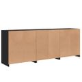 vidaXL Komoda s LED svetlami čierna 181,5x37x67 cm
