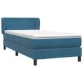 vidaXL Posteľný rám boxsping s matracom tmavomodrý 90x220 cm zamat