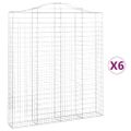 vidaXL Oblúkový gabionový kôš 6 ks 200x30x220/240cm pozinkované železo