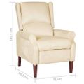 vidaXL Sklápacie kreslo krémové zamatové