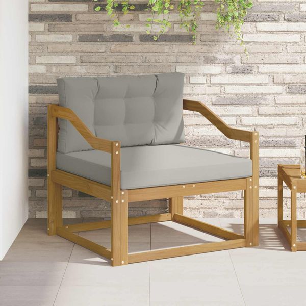 vidaXL Záhradná stredná sedačka Polyester Biela