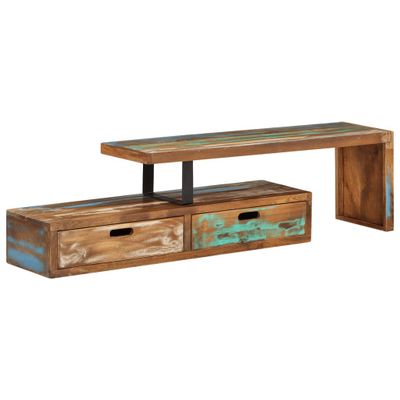 vidaXL TV stolík (118-195) x 30 x 40 cm masívne recyklované drevo