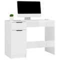 vidaXL Stôl lesklý biely 100x50x75 cm spracované drevo