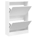 vidaXL Botník biely 60x21x87,5 cm kompozitné drevo