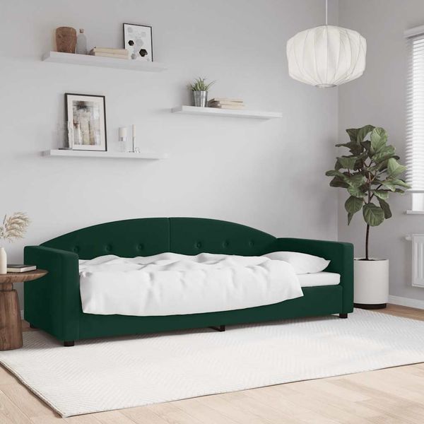 vidaXL Denná posteľ tmavozelená 80x200 cm zamat