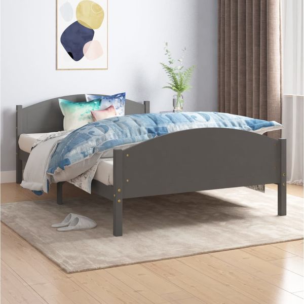 vidaXL Posteľný rám tmavosivý borovicový masív 120x200 cm