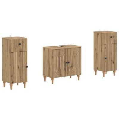 vidaXL Súprava kúpeľňových skríň v 2 kusoch ALKMAAR Dub artisan
