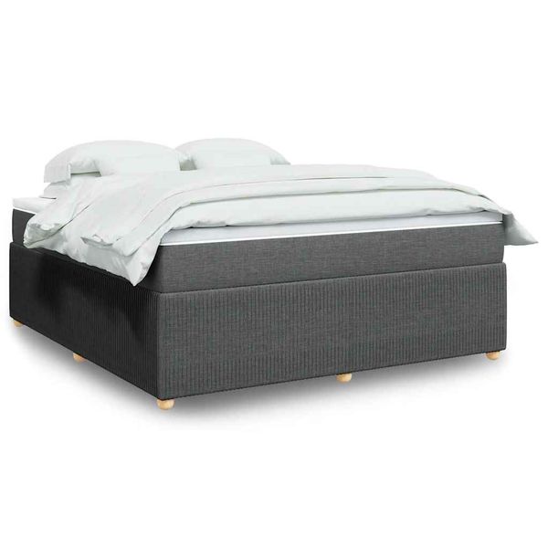 vidaXL Boxspring posteľ s matracom tmavosivá 180x200 cm látka
