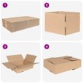 vidaXL Skladací box s úložiskom 50 ks Prírodná 40 x 30 x 10 cm Kartón
