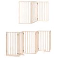 vidaXL Brána pre psa s dverami skladacia 15panely 750cm topoľové drevo