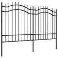 vidaXL Záhradný plot Woerden s vrchnou časťou v tvare oštepu čierny 240x125 cm oceľový
