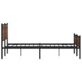 vidaXL Kovový posteľný rám bez matraca hnedý dub 200x200 cm
