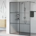 vidaXL Stena walk-in sprchy Čierna 140 x 195 cm tvrdené sklo