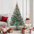 vidaXL Umelý vianočný stromček s 150 LED-i Zelená 150 cm PVC a oceľ