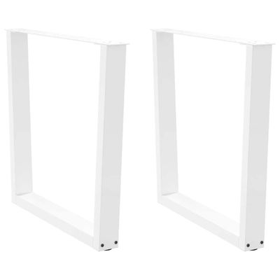 vidaXL Nohy k jedálenskému stolu v tvare V, 2 ks, biele, 80 x (72-73,3) cm, oceľové