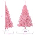 vidaXL Umelý vianočný polovičný stromček s podstavcom ružový 150cm PVC
