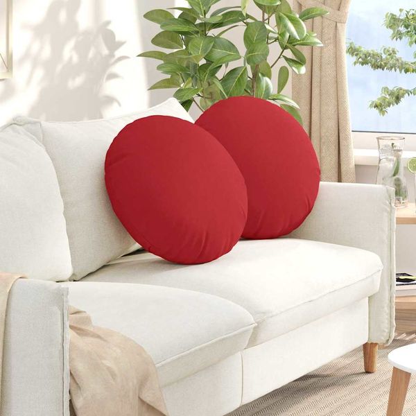 vidaXL Vankúše na sedenie 2 pcs Červená Ø50 x 19 cm látka