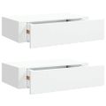 vidaXL Zásuvkové police nástenné 2 ks biele 40x23,5x10 cm MDF
