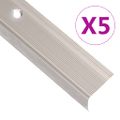 vidaXL Schodové lišty v tvare L 5 ks hliník 90 cm champagne
