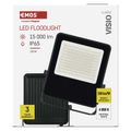 LED reflektor VISIO čierny, 100 W neutrálna biela
