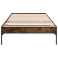 vidaXL Posteľný rám dymový dub 90x190 cm kompozitné drevo a kov