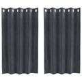 vidaXL Zatemňovacie závesy 2 ks Svetlosivá 140 x 140 cm Zamat