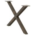 vidaXL Nohy konferenčného stolíka v tvare X, 2 ks, prírodná oceľ, 70 x (42-43) cm, oceľ