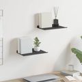 vidaXL Závesná polica 2 ks Čierny 30 x 17,5 x 2,5 cm Oceľ