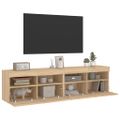 vidaXL TV nástenné skrinky s LED svetlami 2 ks dub sonoma 80x30x40 cm
