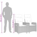 vidaXL Hojdačka s tabletou 2 -Seater 126 x 65 x 112 cm polyratan