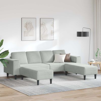 vidaXL Pohovka do obývačky 3 pcs Svetlosivá 250 x 188 x 76 cm