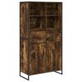 vidaXL Servírovacia skriňa Dymová dub 81 x 36 x 150.5 cm