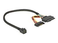 Interný kábel SAS - SFF-8643 (M) do SATA napájania, U.2 (SFF-8639) - 30 cm - čierna