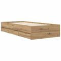 vidaXL Rám postele so skladom so zásuvkou Dub artisan Kompozitné drevo