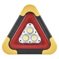 LED výstražný trojuholník, dobíjateľný, COB LED + červená LED