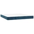 vidaXL Posteľný rám boxsping s matracom tmavomodrý 180x200 cm zamat