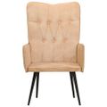 vidaXL Kreslo wingback krémové plátno