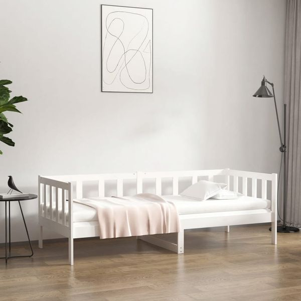 vidaXL Denná posteľ s matracom biela 80x200 cm masívna borovica