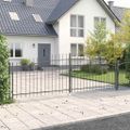 vidaXL Dvojitá brána WOERDEN 400 x 174,5 cm Oceľ Sivá Zamykateľné