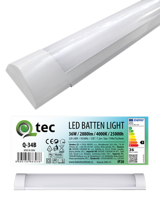 Q-34B 36W LED BATTEN LIGHT podlinkové svetlo - biele QTEC 120cm