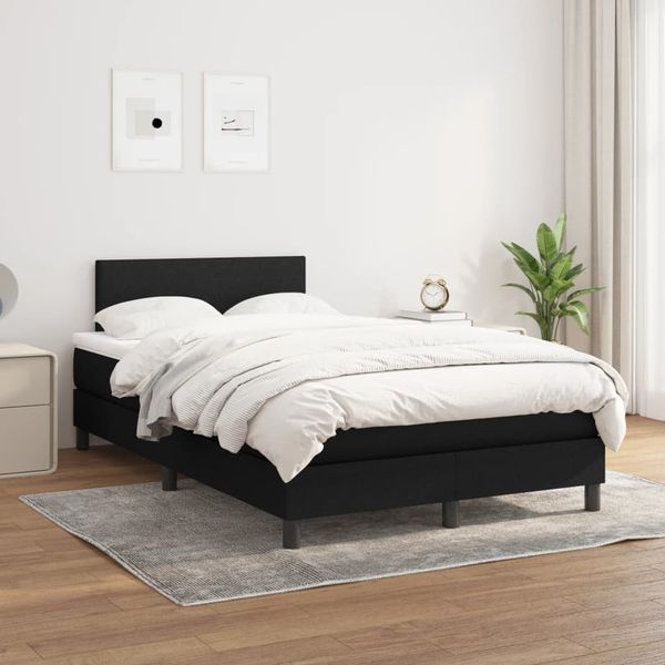 vidaXL Boxspring posteľ s matracom čierny 120x200 cm látka