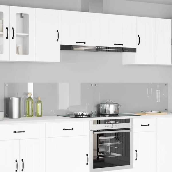 vidaXL Kuchynský obklad 2 pcs Priehľadná 120 x 40 cm tvrdené sklo